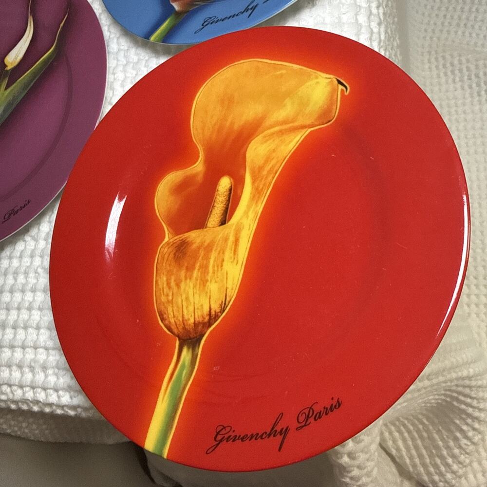 Givenchy Paris Parfums Les Fleurs Set of 4 Dessert Salad Plates 8” Colorful - Picture 2 of 9